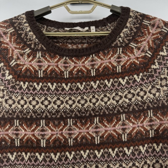 Soft Surroundings Sweaters - Soft Surroundings Sweater Womens XL Brown Fair Isle Alpaca Blend Crewneck Tunic